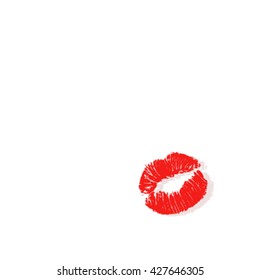 Beautiful tender vector lip traces on white background. 