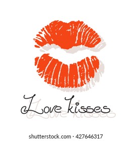 Beautiful tender vector lip traces on white background. 