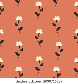 beautiful terracotta bohemian floral print pattern seamless for textile and gift wrapping paper