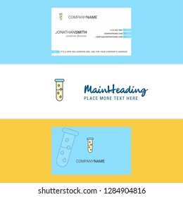 Beautiful Test tube Logo and business card. vertical Design Vector