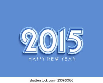 Beautiful text design of 2015 for Happy New Year celebration on blue background.