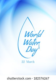 beautiful text design element of World water day on blue color background. vector illustration
