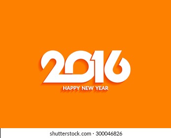 Beautiful text design of happy new year 2016 on bright background.