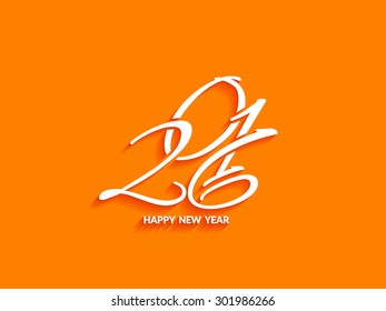 Beautiful text design of happy new year 2016 on bright background.