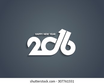 Beautiful text design of happy new year 2016