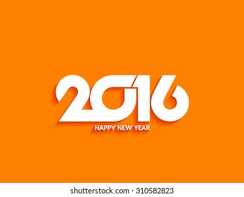 Beautiful text design of happy new year 2016 on bright background