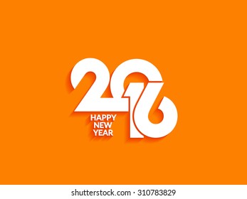 Beautiful text design of happy new year 2016 on bright background
