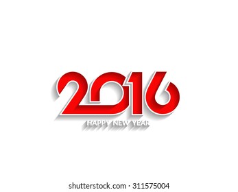 Beautiful text design of happy new year 2016 on white background
