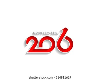 Beautiful text design of happy new year 2016 on white background