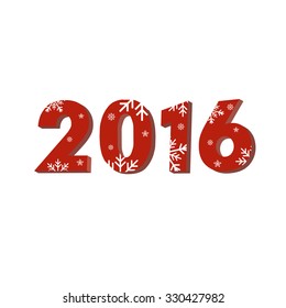 Beautiful text design of happy new year 2016 on white background. Vector illustration.