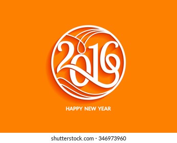 Beautiful text design of happy new year 2016 on bright background.