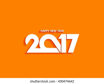 Beautiful text design of happy new year 2017 on bright background