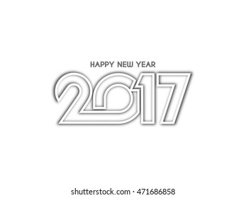 Beautiful text design of happy new year 2017 with shadow

