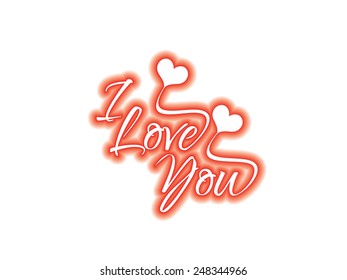 Beautiful text design of I Love You on white color background.