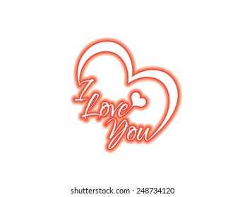 Beautiful text design of I Love You on white color background. 