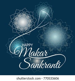 Beautiful text design of Makar Sankranti. Beautiful background design of Makar Sankranti.  Vector illustration