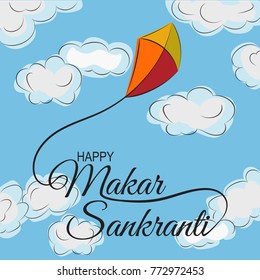 Beautiful text design of Makar Sankranti. Beautiful background design of Makar Sankranti.  Vector illustration