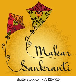 Beautiful text design of Makar Sankranti. Beautiful background design of Makar Sankranti.  Vector illustration