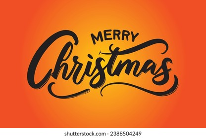Beautiful text design of Merry Christmas on Yellow color background