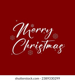 Beautiful text design of Merry Christmas on red color background. vector illustration