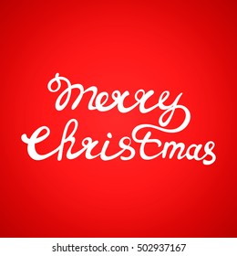 Beautiful text design of Merry Christmas on red color background.