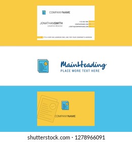 Beautiful Text document Logo and business card. vertical Design Vector