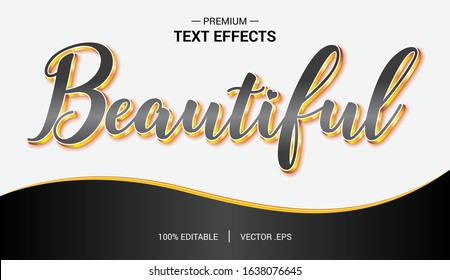 Beautiful Text Effect Vectors, Set Elegant Pink Purple Abstract Beautiful Text Effect, Beautiful Text Style Editable Font Effect 