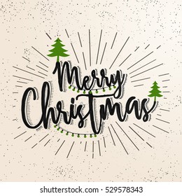 Beautiful text Merry Christmas in Doodle Style, Merry Christmas celebration Poster or Banner Design. 
