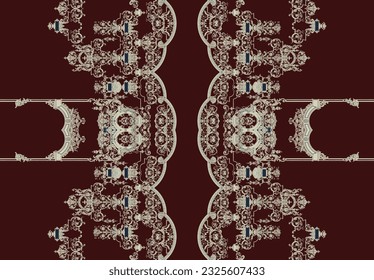 A beautiful Textile digital design motif pattern ikat rugs paisley print on fabric 