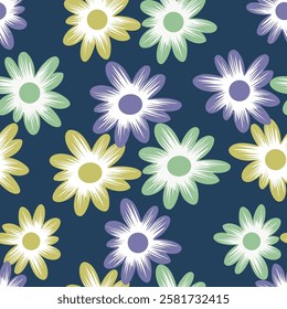 beautiful textile floral pattern in a combination of several colors with an abstract pattern style