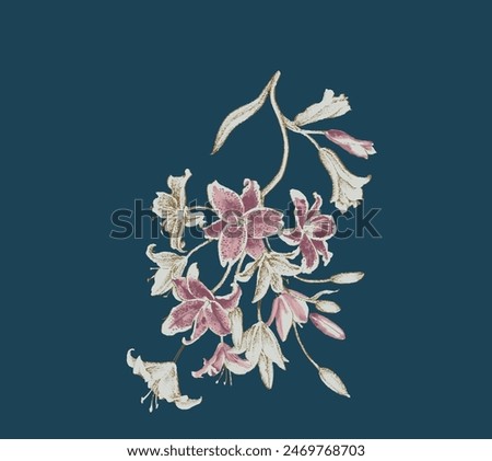 beautiful textile multicolor flower soft color decent flower bunch for textile printing for export