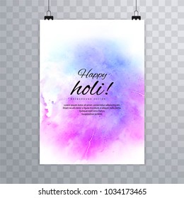 Beautiful texture brochure colorful celebration indian holi card template vector