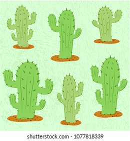 Beautiful textured background for the holiday cinco de mayo for banner, postcard, menu. Mexico, prickly cactus, cartoon character, colorful flower. vector eps10.