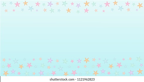 beautiful textured background with starfish, for postcard poster, beach party, banner, decor, print. Vector.