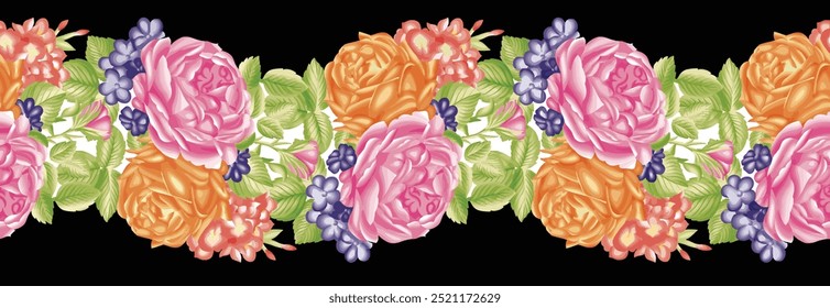Beautiful Textured Floral Art Textile Print Stock For Fabric And Paper Prints