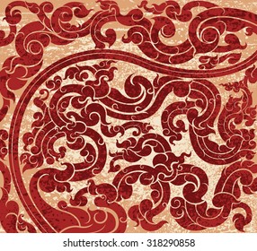 Beautiful Thai art pattern grunge style vector abstract background