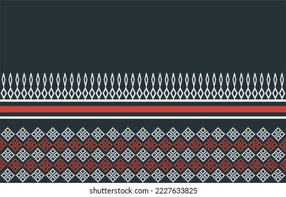 Beautiful Thai embroidery.geometric ethnic oriental pattern traditional on background.style,abstract,vector,illustration.design for texture,fabric,clothing,wrapping,decoration,carpet.