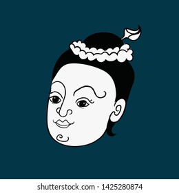 Beautiful Thai Face with Colorful Background Illustration (Vector)