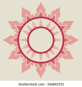 beautiful Thai flowers line circle frames for design,decorate