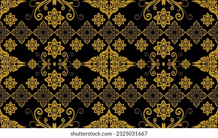 Beautiful Thai pattern background, interior decoration, wallpaper or printed pattern on shirts, skirts, pants.SSTKbold