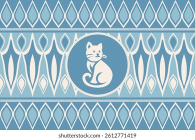 Beautiful Thailand,cat pattern,floral,thai pattern,seamless,Traditional,ethnic,fabric pattern for textiles,rugs, wallpaper,clothing, sarong,batik,print,background,illustration,vector