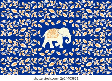Beautiful Thailand,elephant pattern,floral,thai pattern,seamless,Traditional,ethnic,fabric pattern for textiles,rugs, wallpaper,clothing, sarong,batik,print,background,illustration,vector