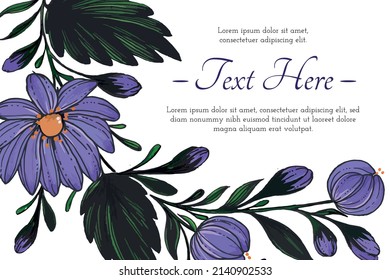Beautiful thank you card with composition of hand drawn ukrainian flowers.