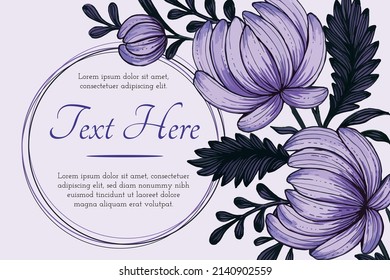 Beautiful thank you card with composition of hand drawn ukrainian flowers.