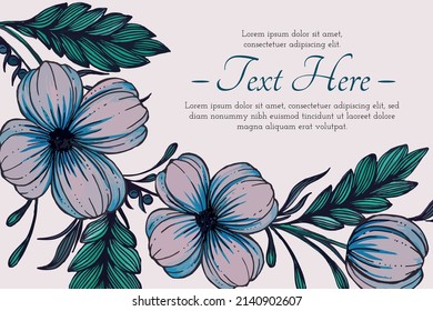 Beautiful thank you card with composition of hand drawn ukrainian flowers.