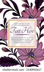 Beautiful thank you card with composition of hand drawn ukrainian flowers.