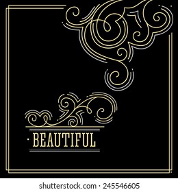 Beautiful Thin Line Ornamental Frame Vector Stock Vector (Royalty Free ...