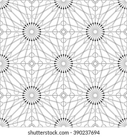 Beautiful thin line ornamental seamless pattern.