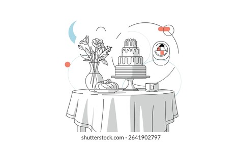 A Beautiful Three Tier Cake with Flowers for Celebration Time