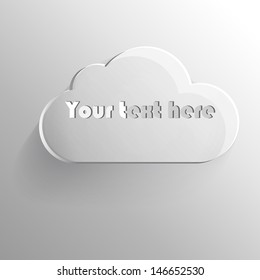 beautiful three-dimensional cloud on a gray background with shadows 